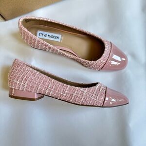 Steve Madden Blush Pink Tweed Flats, Sz 6